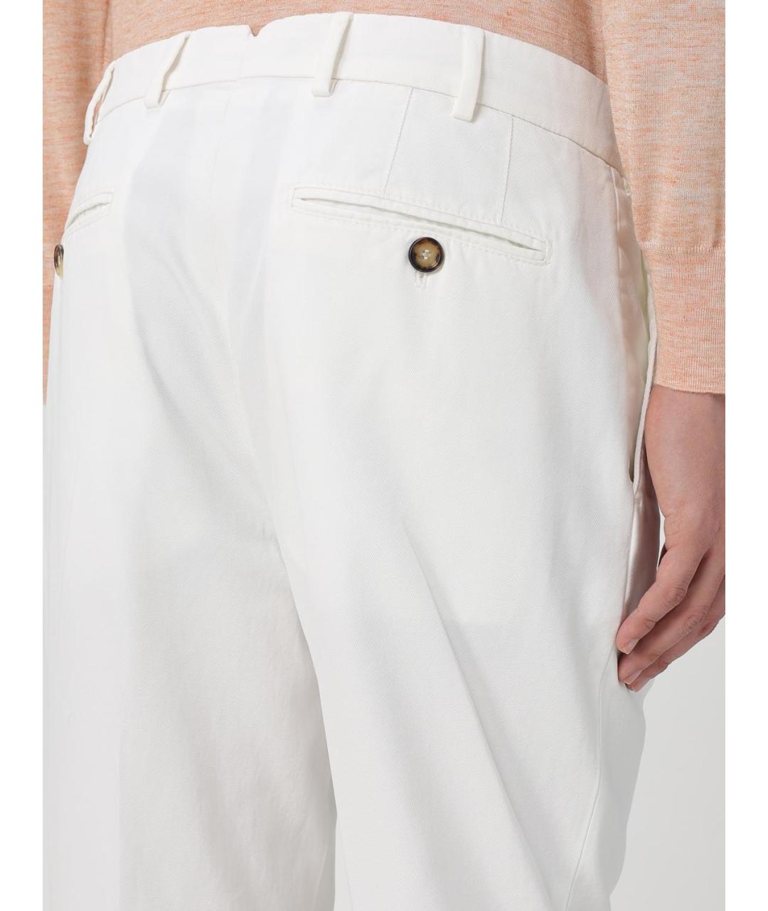 BRUNELLO CUCINELLI Белые хлопковые брюки чинос, фото 5