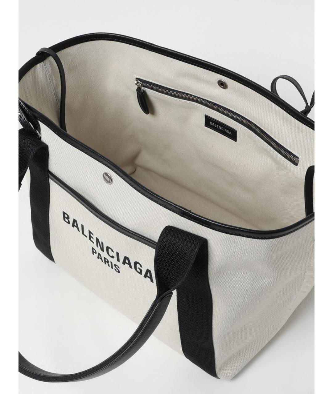 BALENCIAGA Бежевая тканевая сумка тоут, фото 5