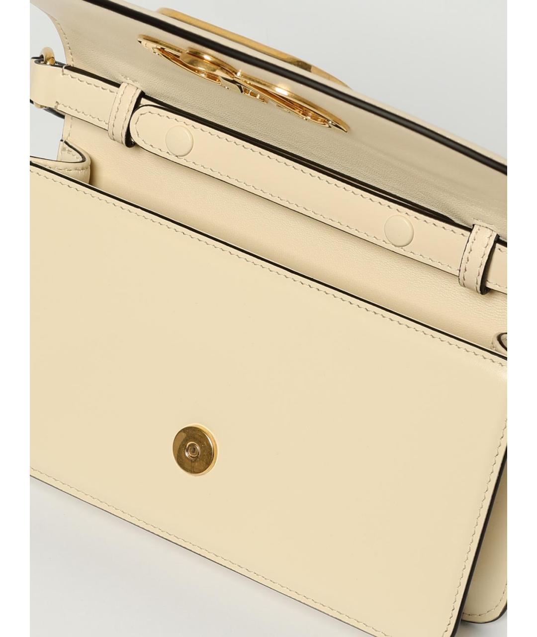 VALENTINO Бежевая кожаная сумка через плечо, фото 5