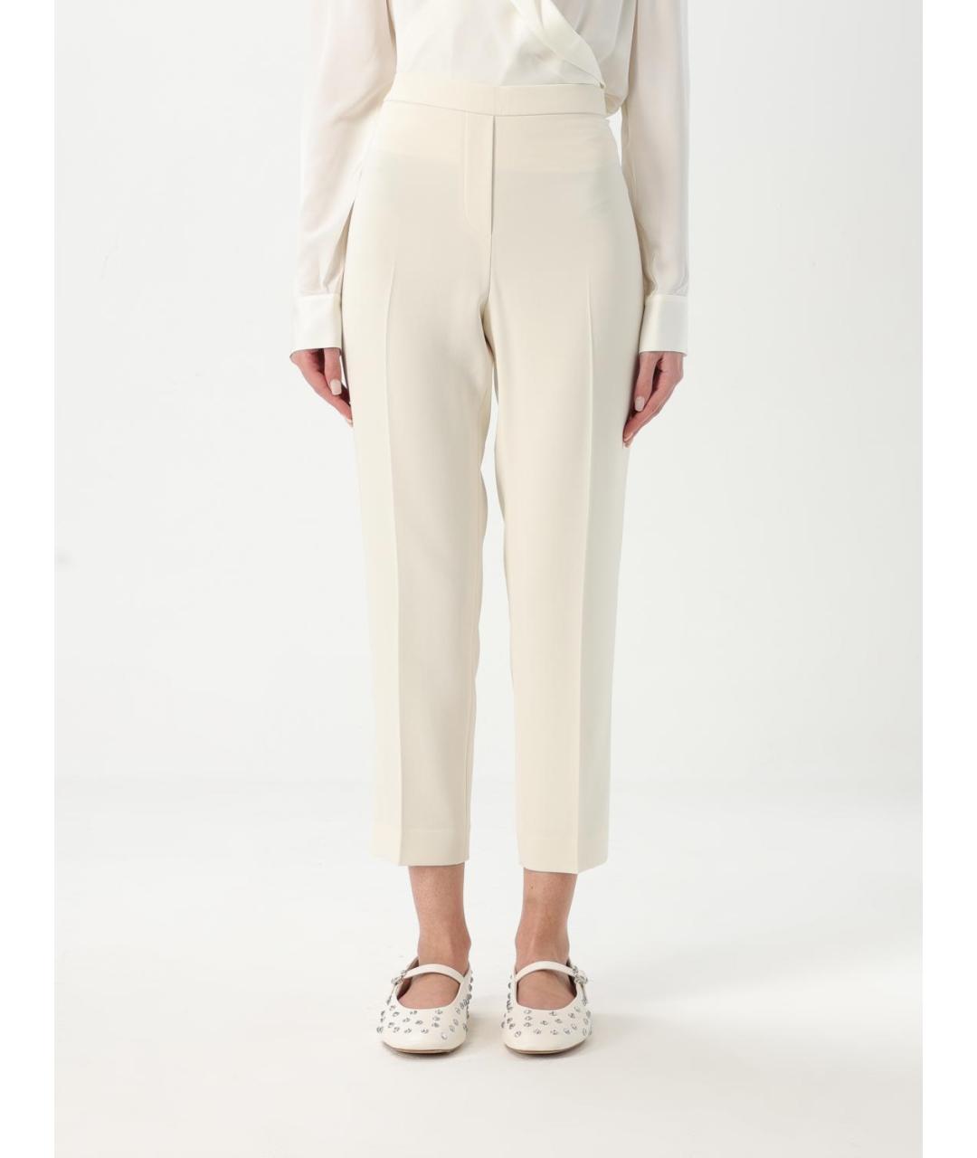 THEORY Бежевые ацетатные прямые брюки, фото 2