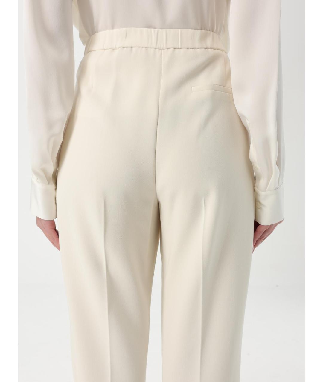 THEORY Бежевые ацетатные прямые брюки, фото 4