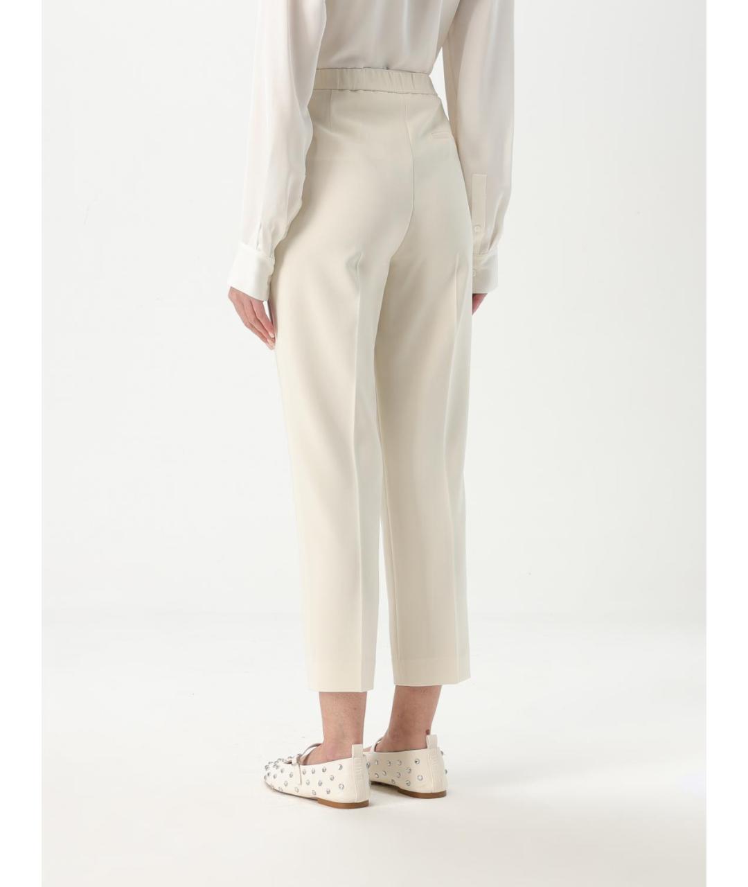 THEORY Бежевые ацетатные прямые брюки, фото 3