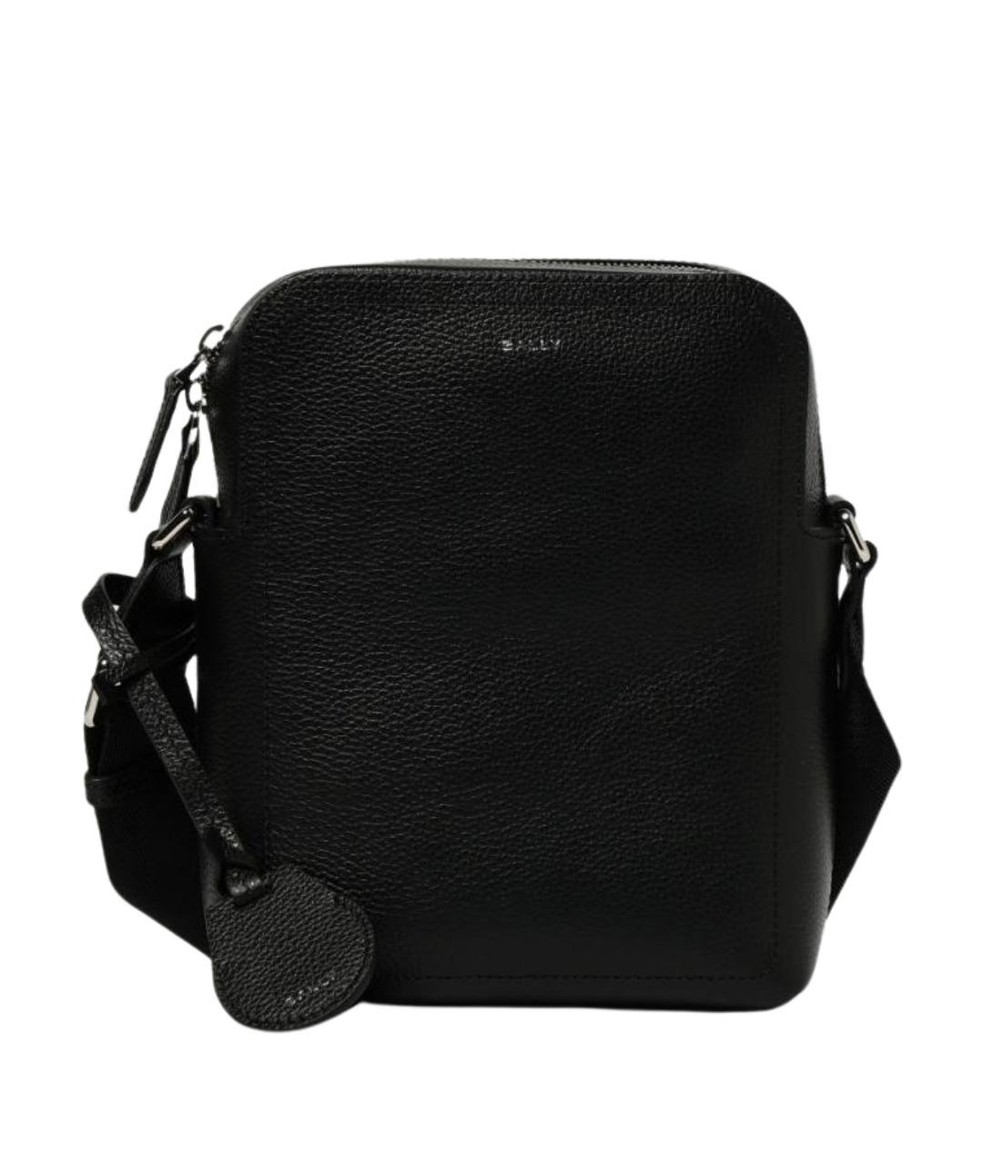 BALLY Черная кожаная сумка на плечо, фото 1