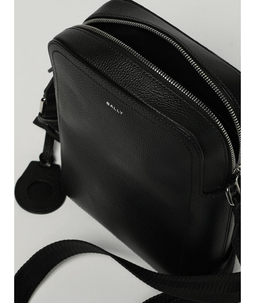 BALLY Черная кожаная сумка на плечо, фото 4