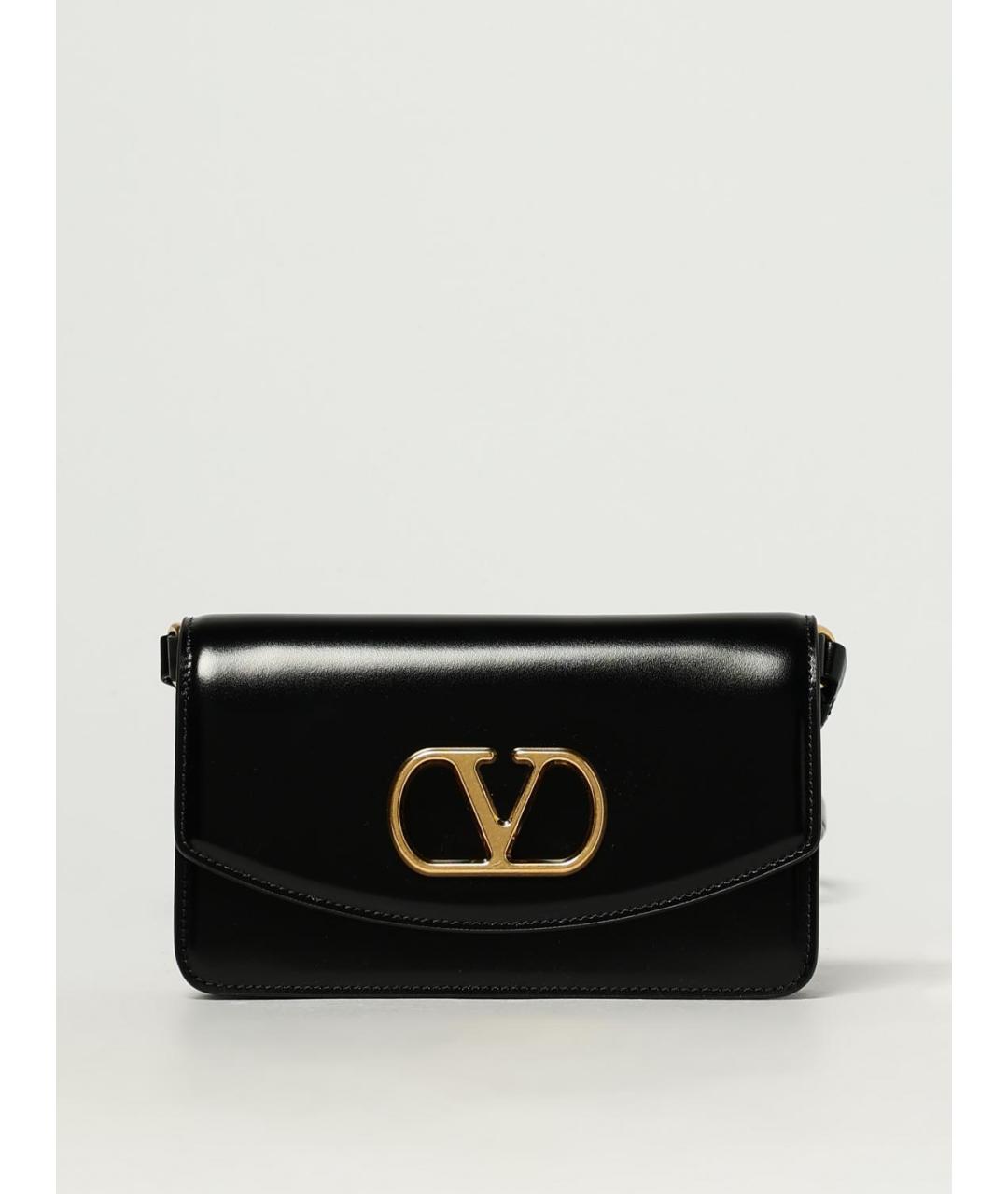 VALENTINO Черная кожаная сумка через плечо, фото 7