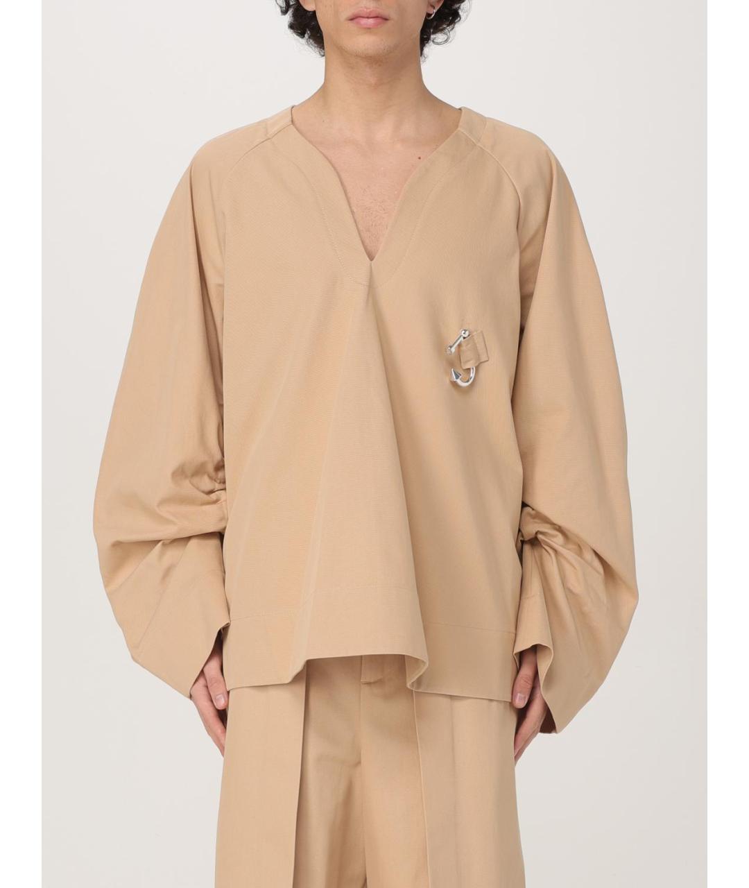 J.W.ANDERSON Бежевая хлопковая кэжуал рубашка, фото 6