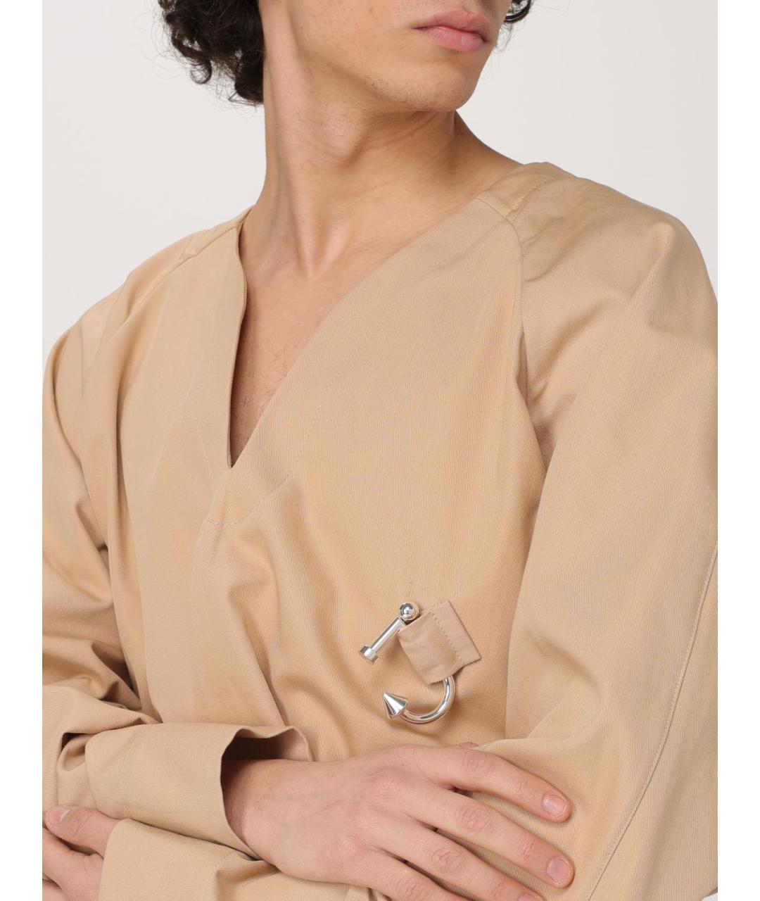 J.W.ANDERSON Бежевая хлопковая кэжуал рубашка, фото 5