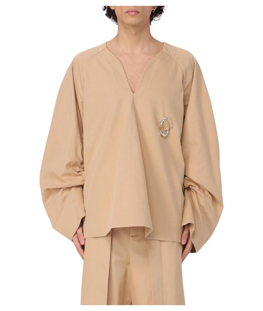 J.W.ANDERSON Бежевая хлопковая кэжуал рубашка, фото 1