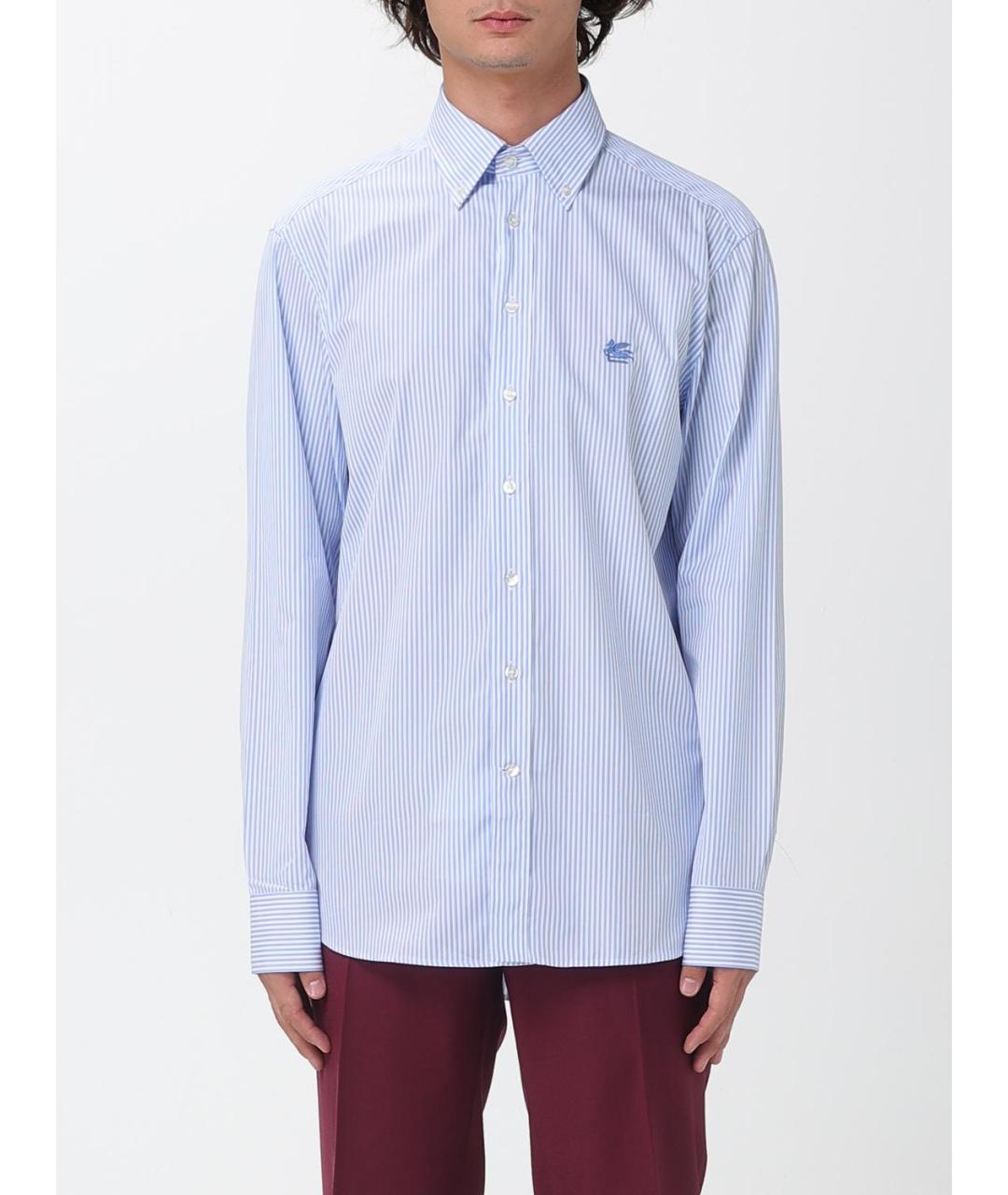 ETRO Голубая хлопковая кэжуал рубашка, фото 2