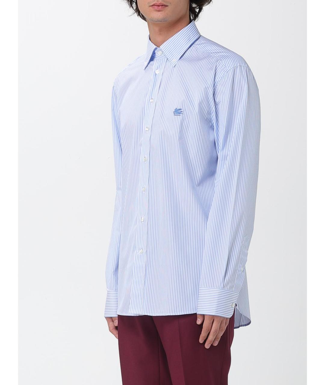 ETRO Голубая хлопковая кэжуал рубашка, фото 5