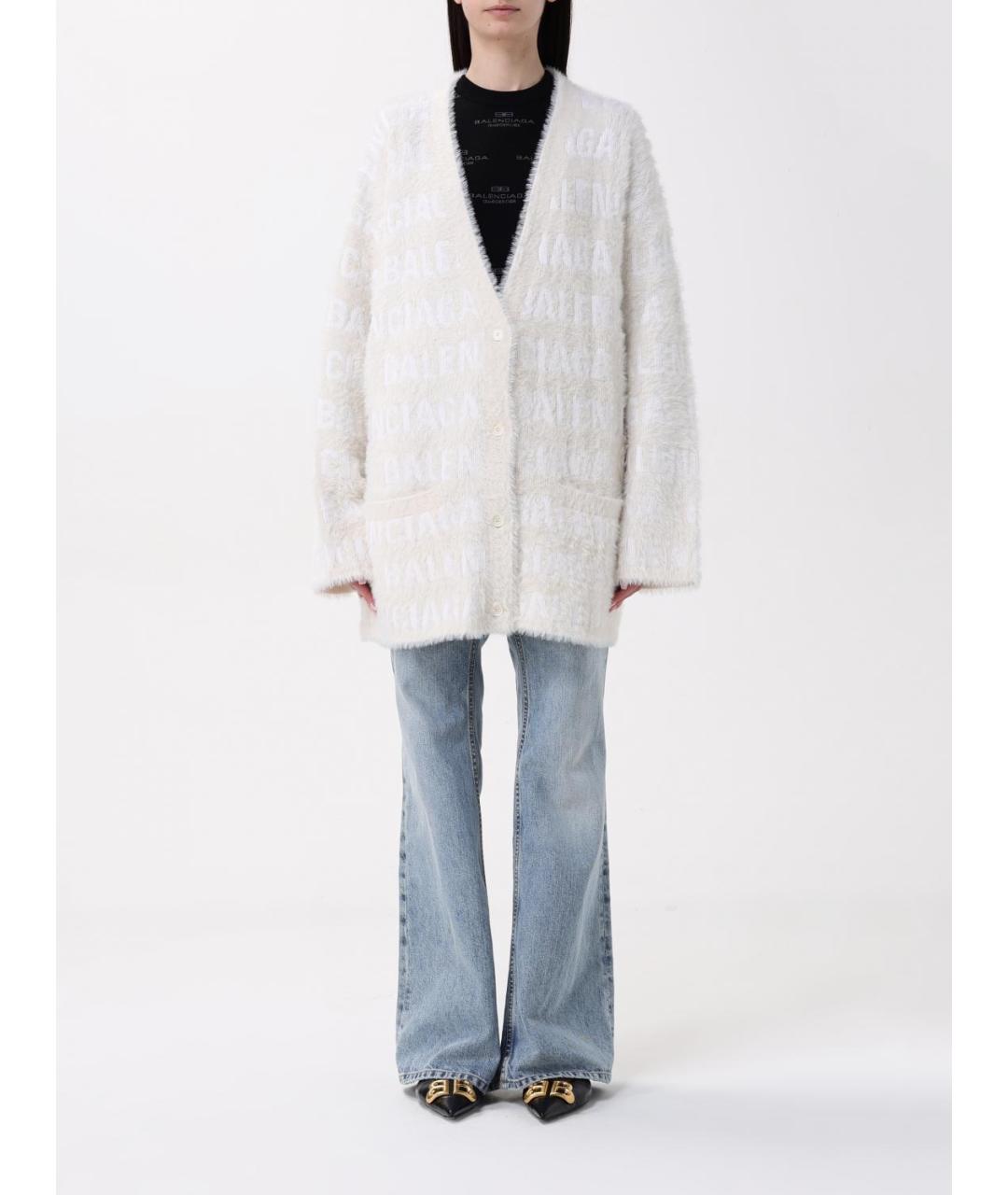 BALENCIAGA Бежевый шерстяной кардиган, фото 2