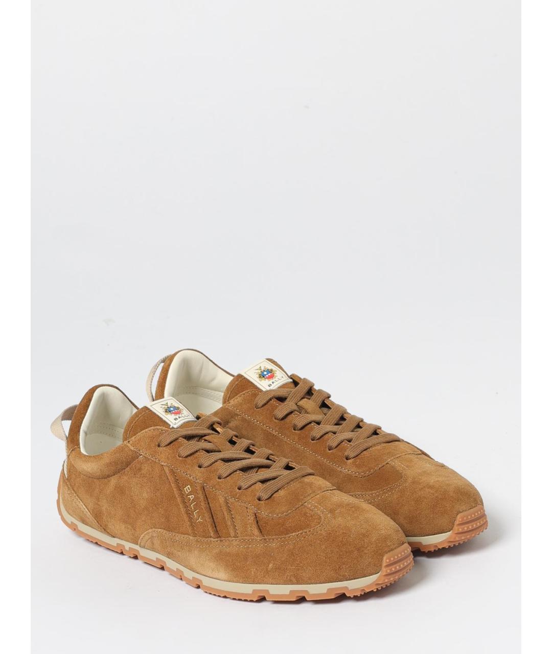 BALLY Бежевые замшевые низкие кроссовки / кеды, фото 2