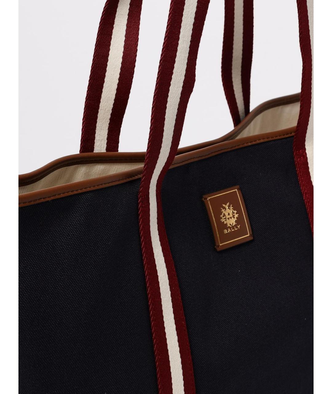 BALLY Темно-синяя синтетическая сумка тоут, фото 3