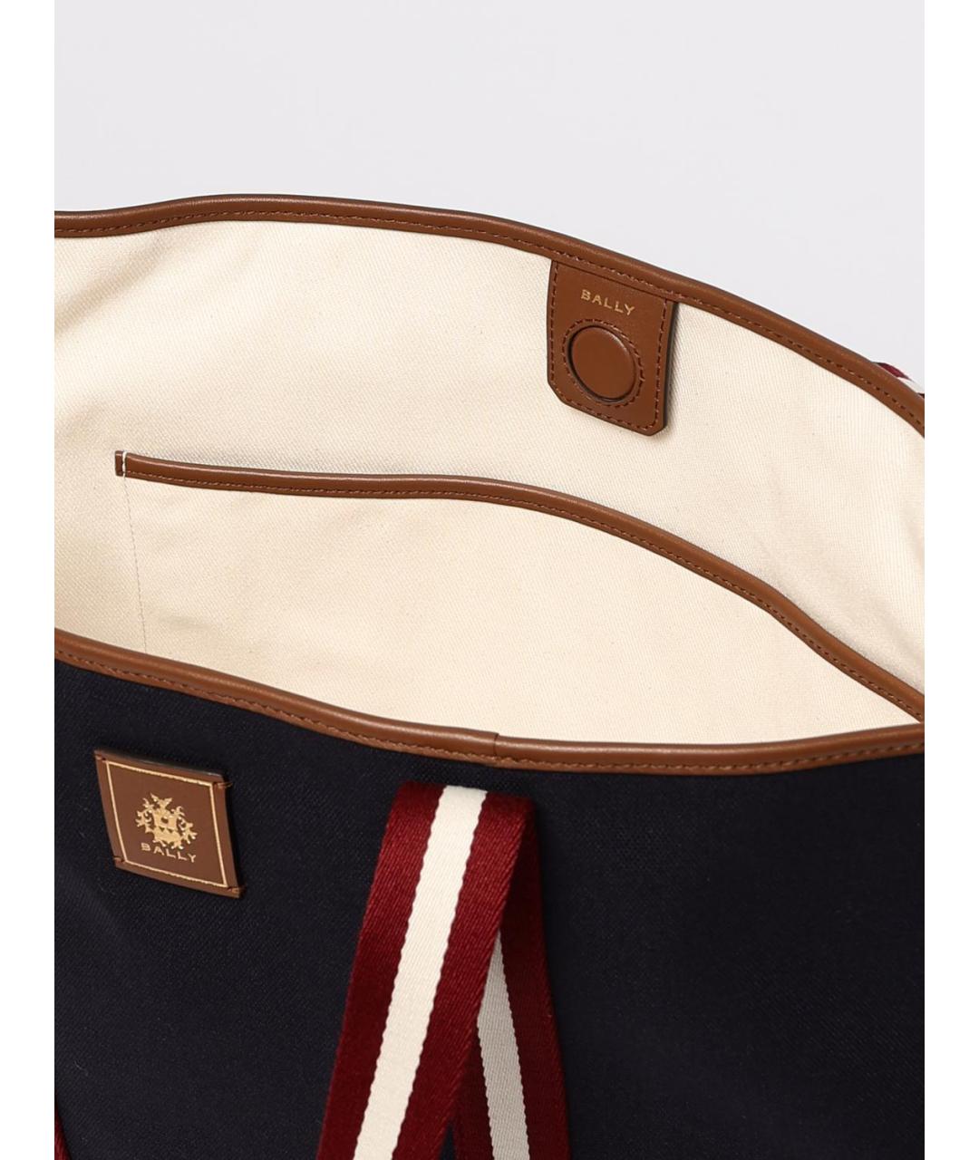 BALLY Темно-синяя синтетическая сумка тоут, фото 4