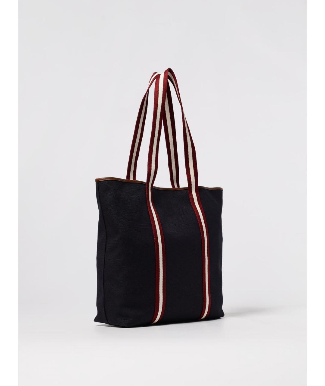 BALLY Темно-синяя синтетическая сумка тоут, фото 2