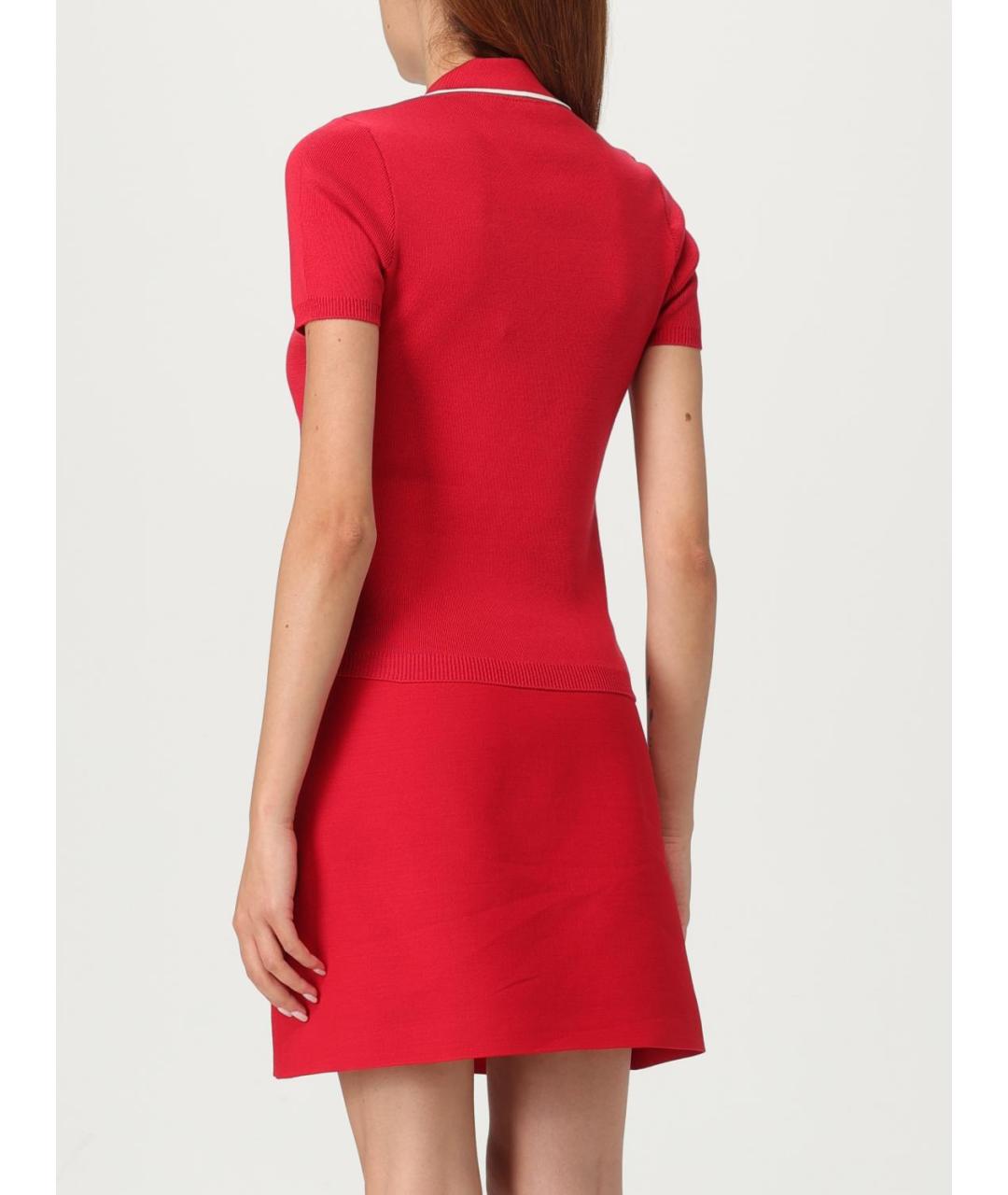 VALENTINO Красная хлопковая футболка, фото 4