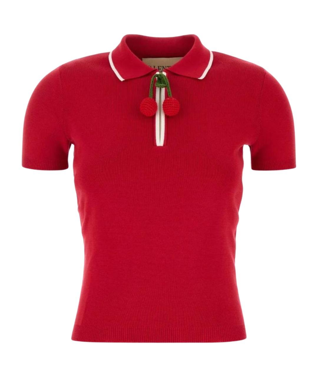 VALENTINO Красная хлопковая футболка, фото 1