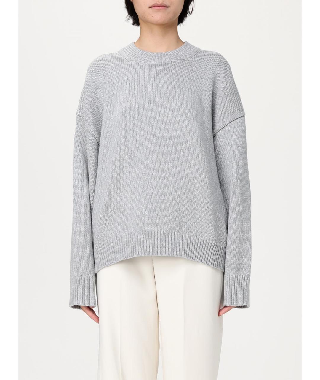 THEORY Серый хлопковый джемпер / свитер, фото 2
