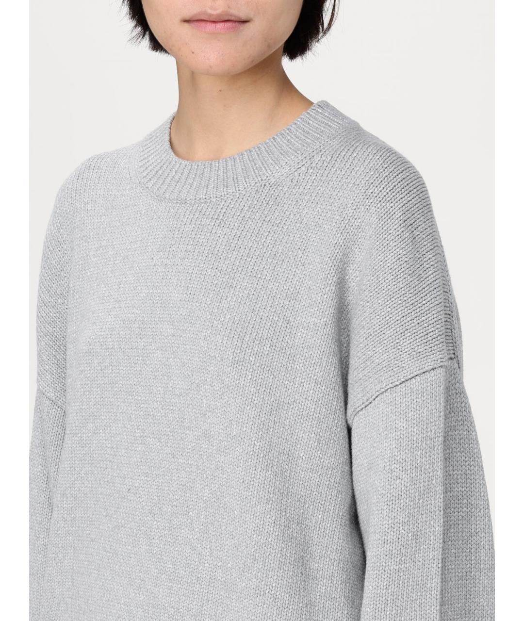 THEORY Серый хлопковый джемпер / свитер, фото 4
