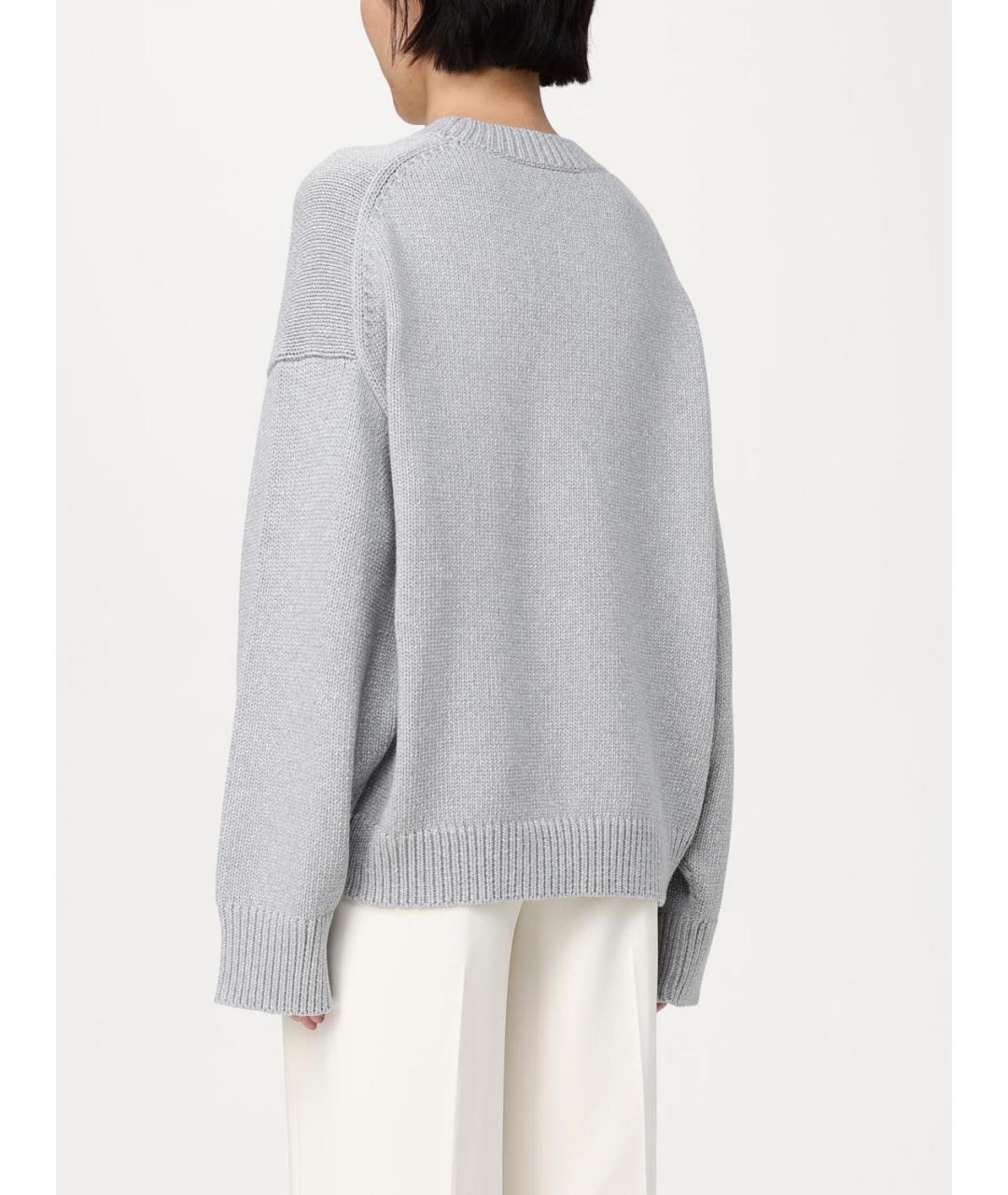 THEORY Серый хлопковый джемпер / свитер, фото 3