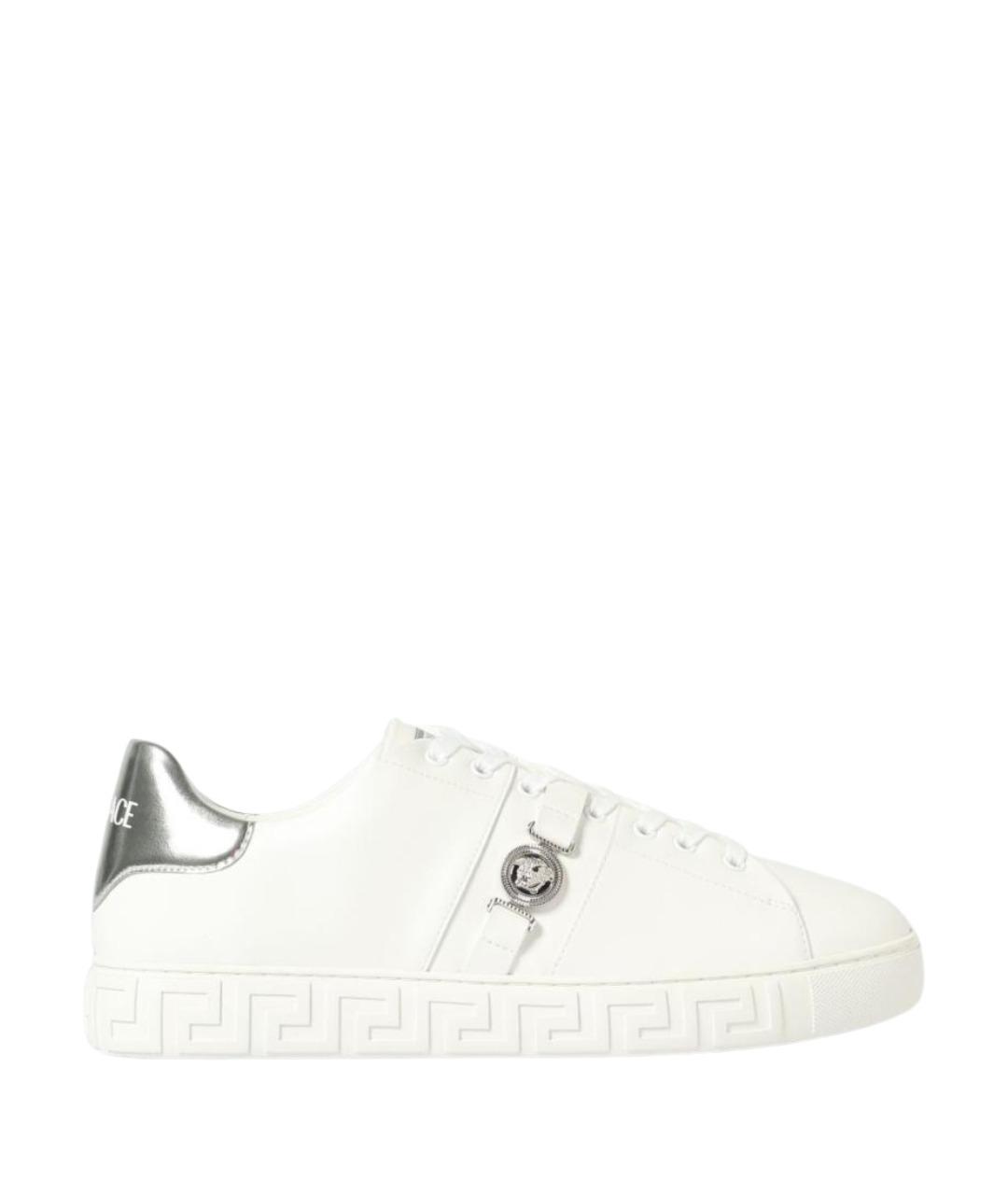 VERSACE Белые низкие кроссовки / кеды из искусственной кожи, фото 1