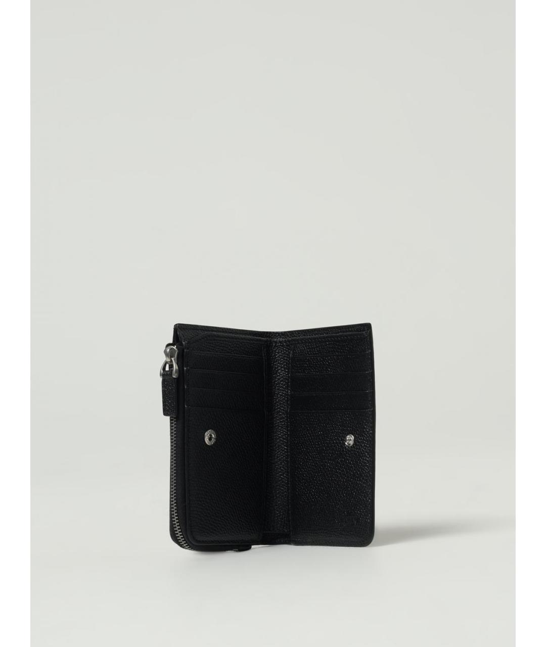 VALENTINO Черный кожаный кошелек, фото 2