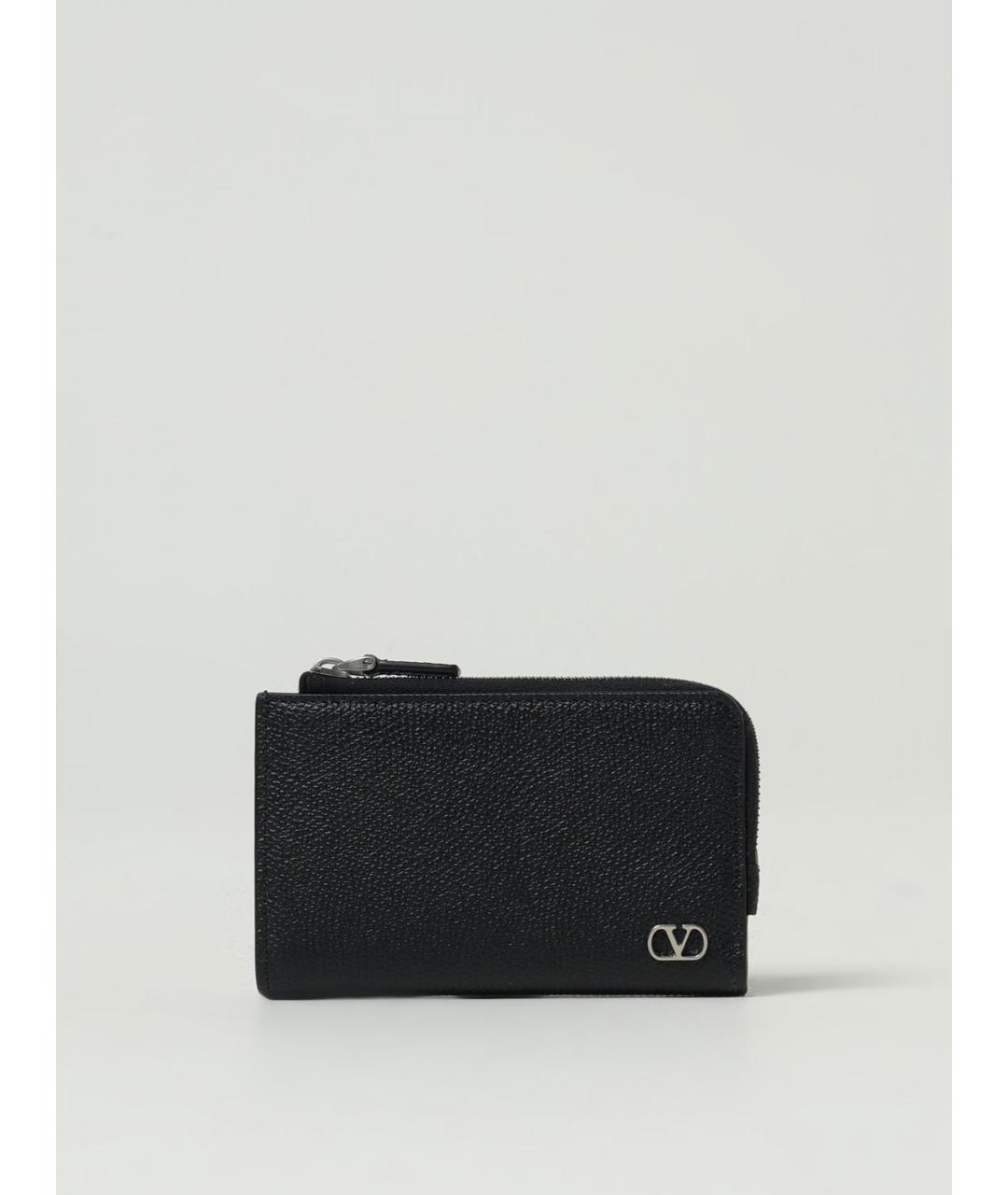 VALENTINO Черный кожаный кошелек, фото 5