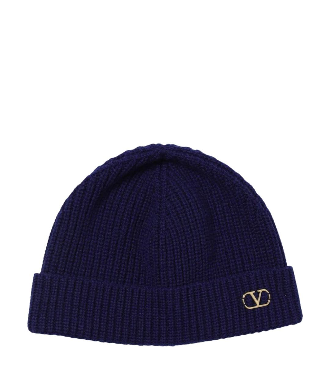 VALENTINO Синяя шерстяная шапка, фото 1