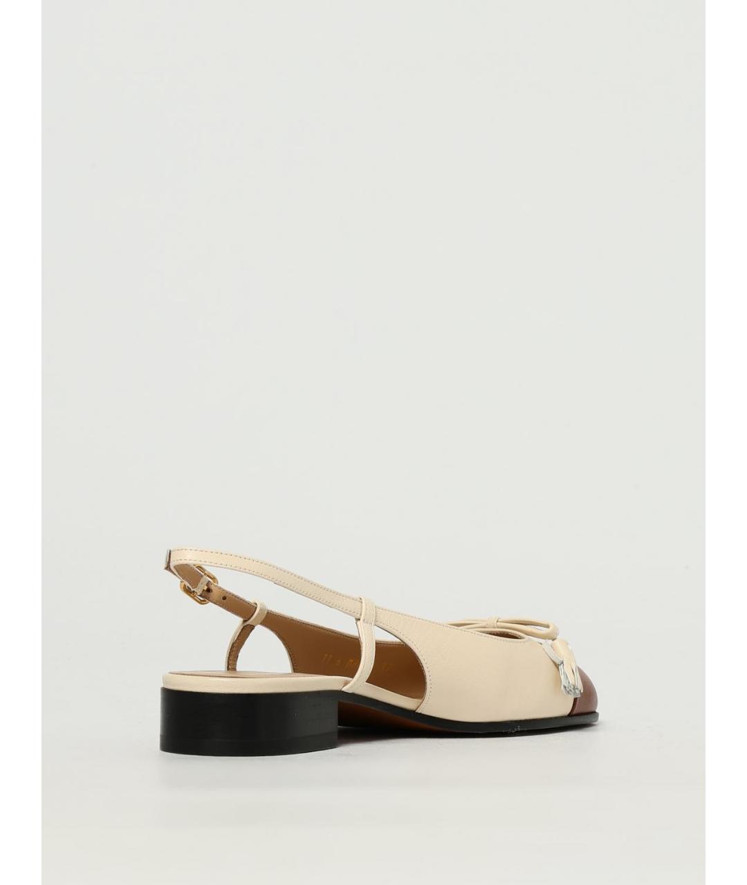 VALENTINO Бежевые кожаные балетки, фото 3