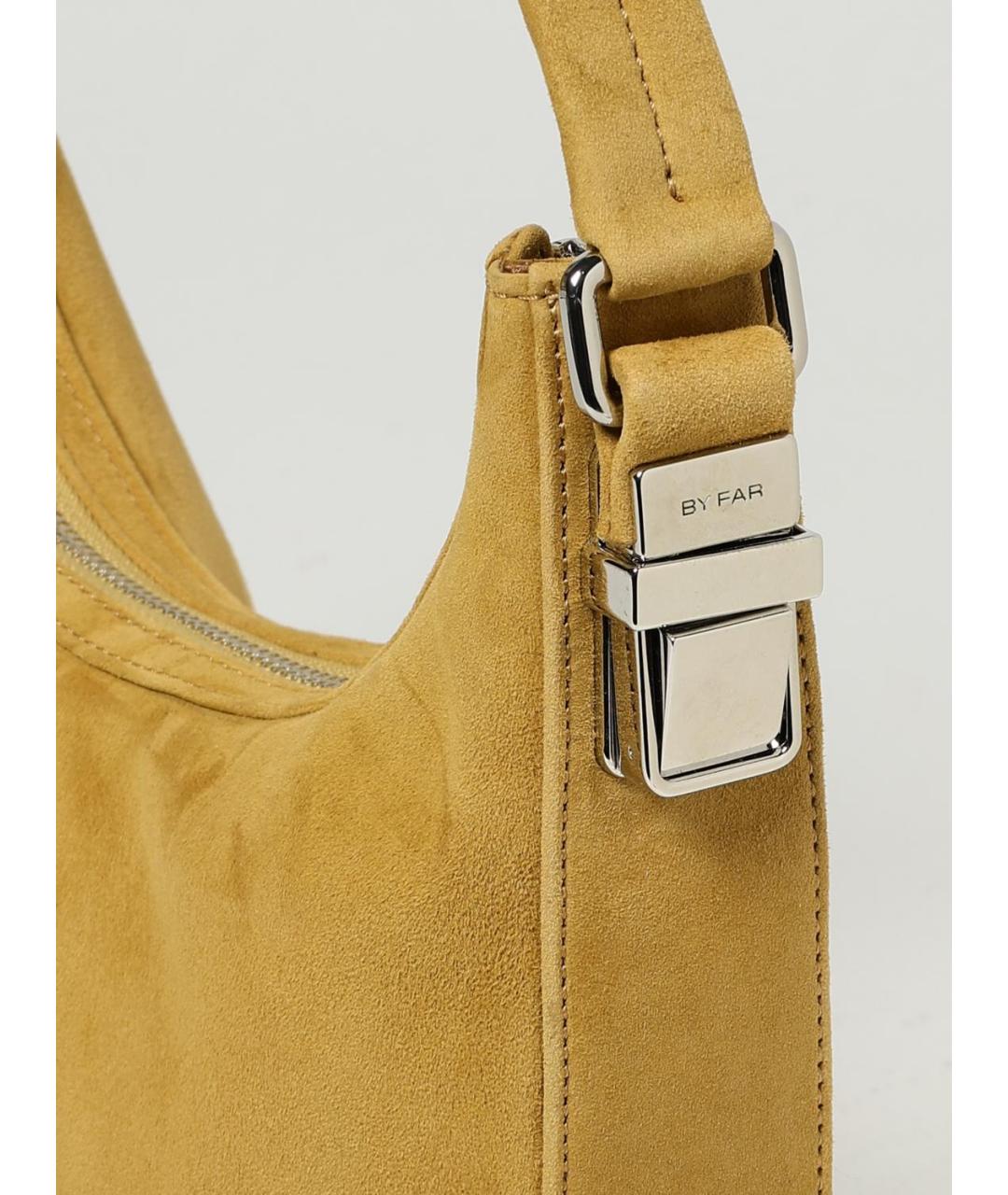 BY FAR Горчичная кожаная сумка через плечо, фото 3