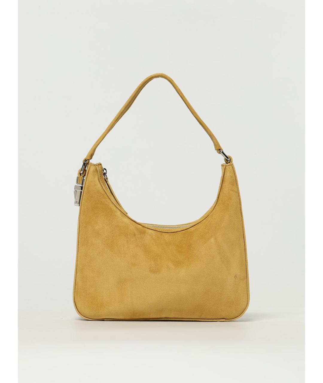 BY FAR Горчичная кожаная сумка через плечо, фото 4