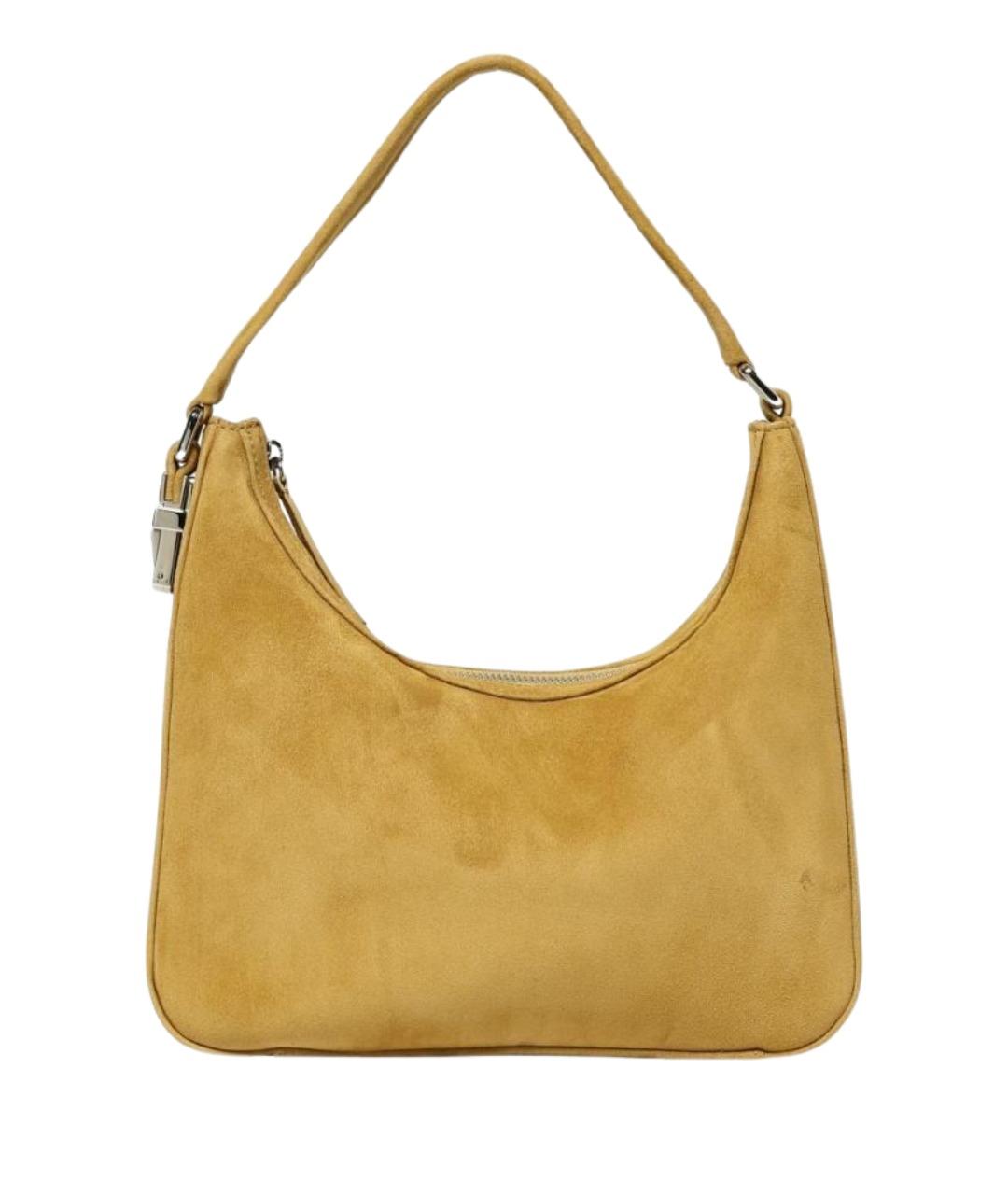 BY FAR Горчичная кожаная сумка через плечо, фото 1