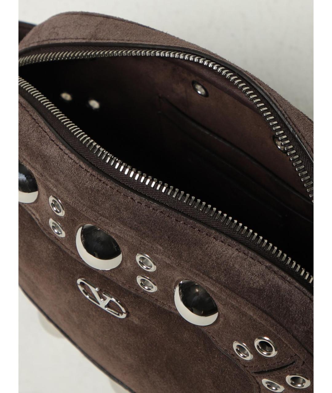 VALENTINO Коричневая замшевая сумка на плечо, фото 5