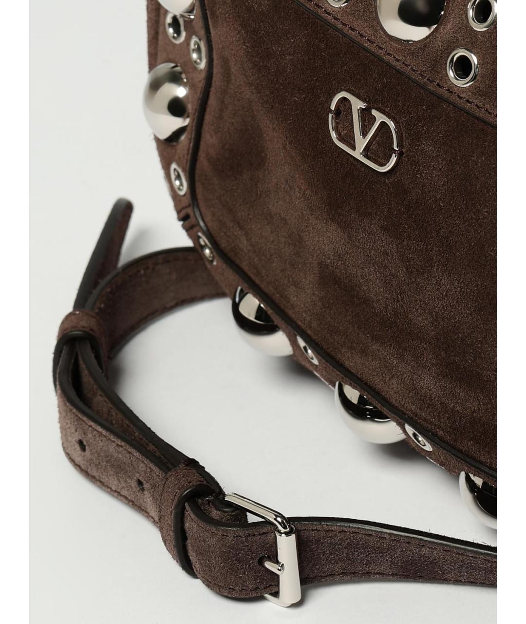 VALENTINO Коричневая замшевая сумка на плечо, фото 4