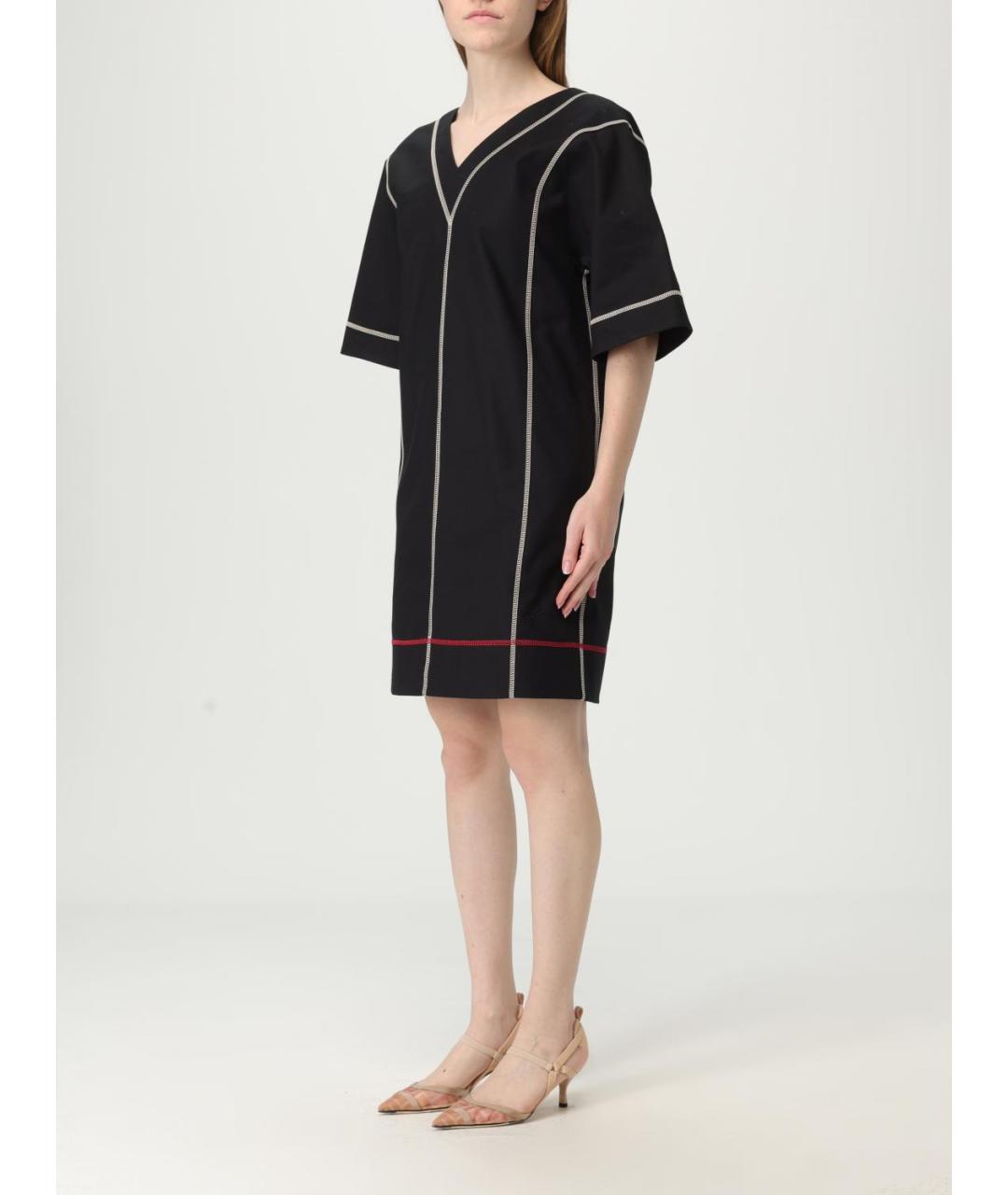 FENDI Черное хлопковое повседневное платье, фото 5