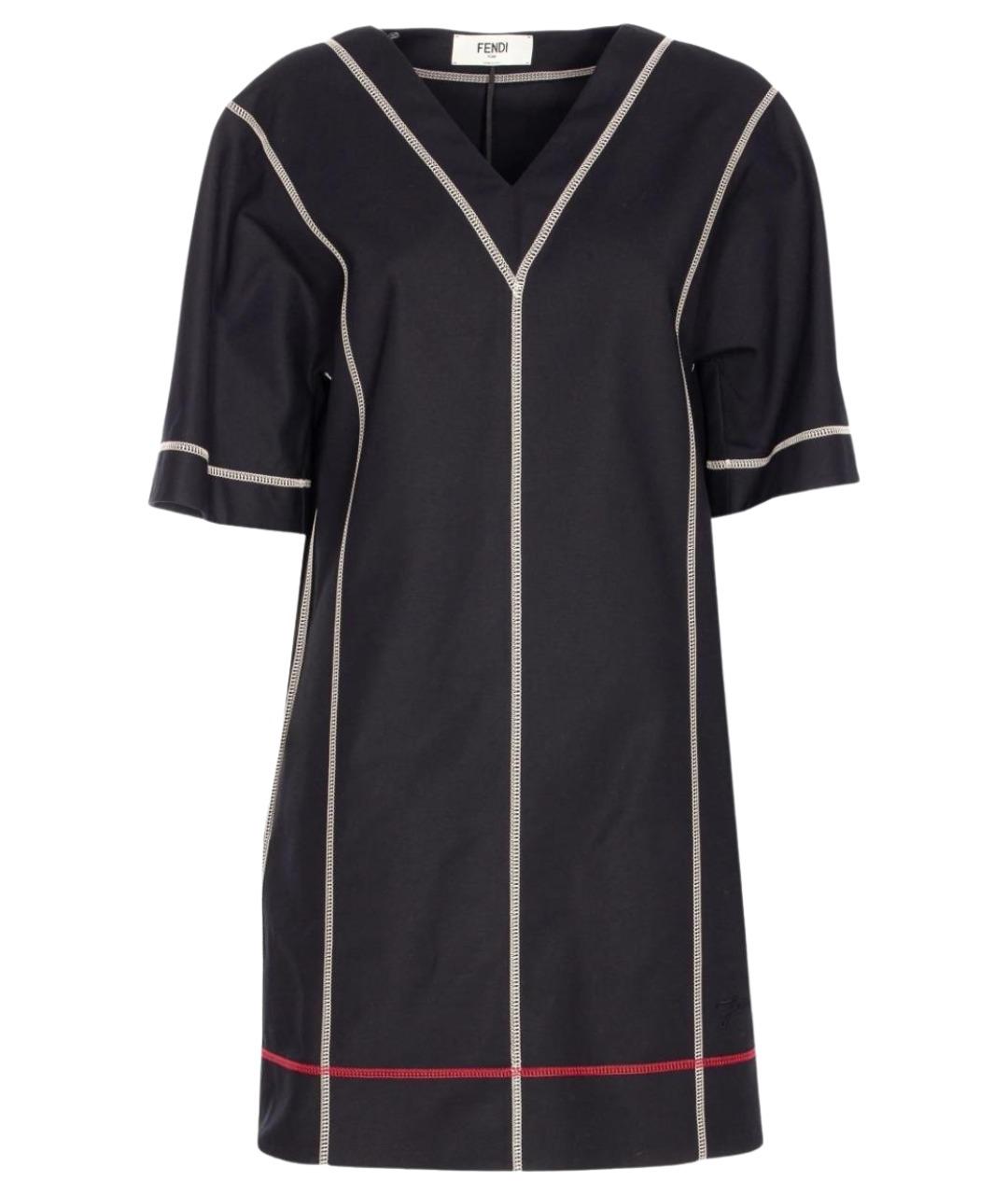 FENDI Черное хлопковое повседневное платье, фото 1