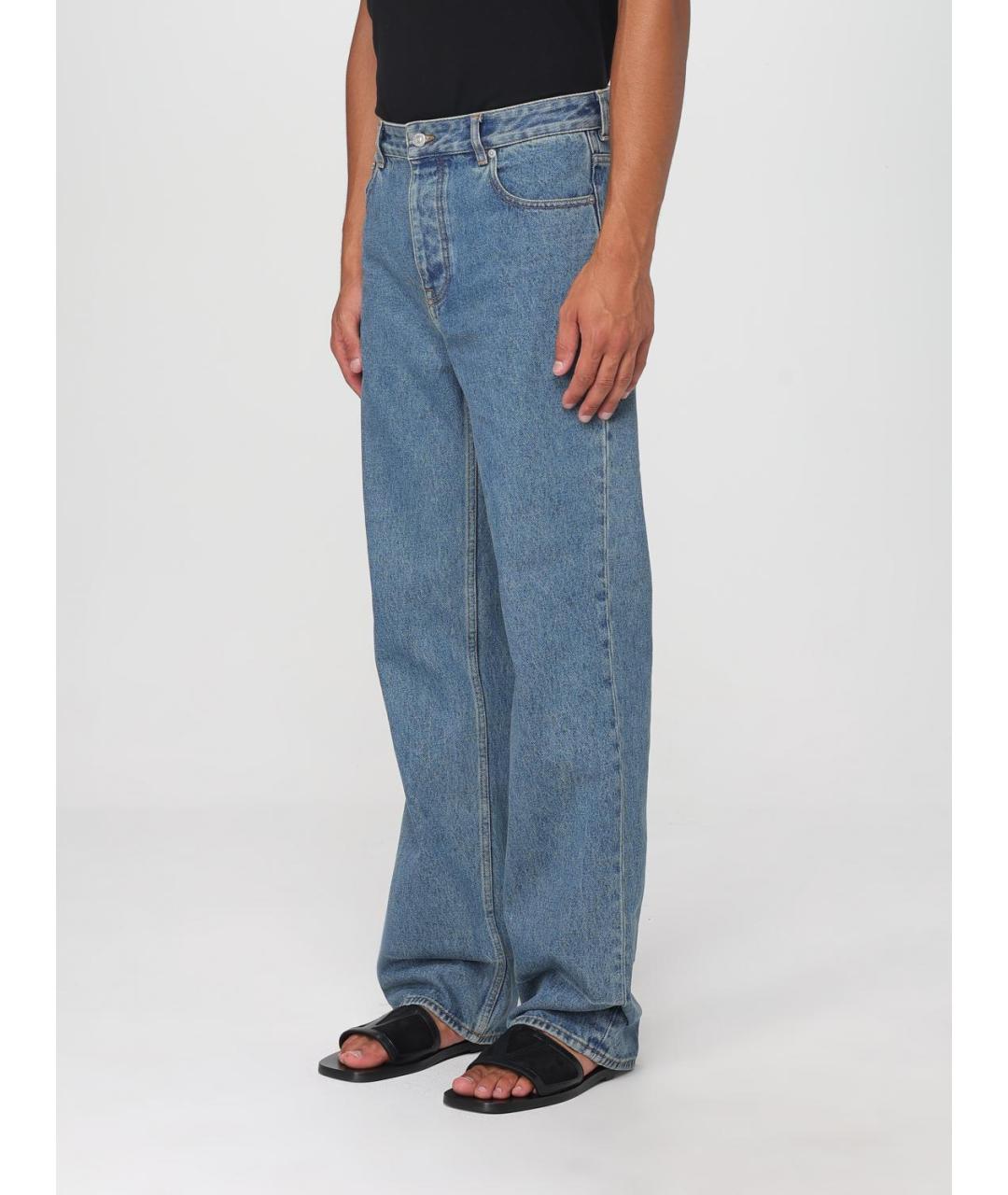 VALENTINO Синие хлопковые прямые джинсы, фото 4