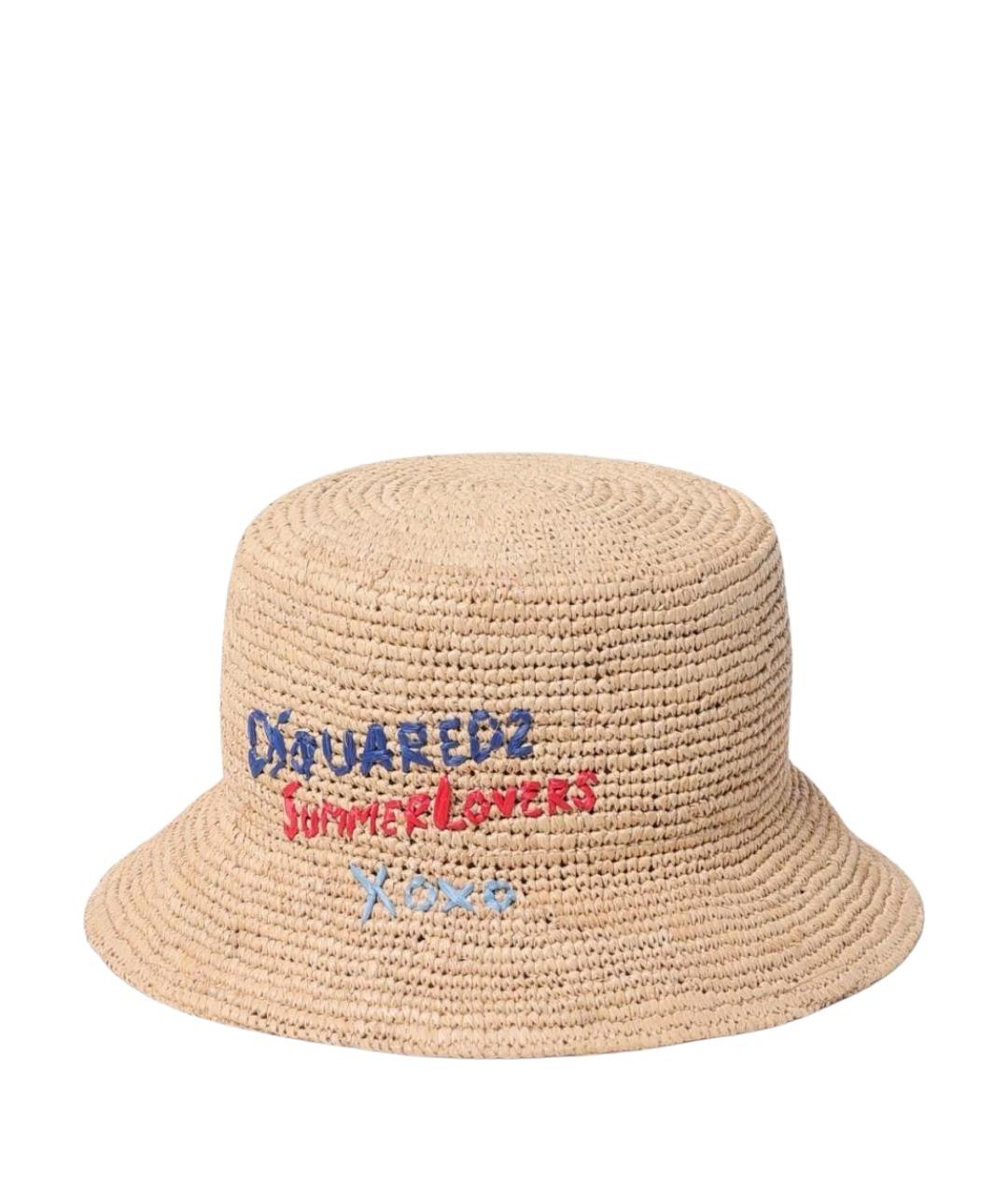 DSQUARED2 Бежевая соломенная панама, фото 1