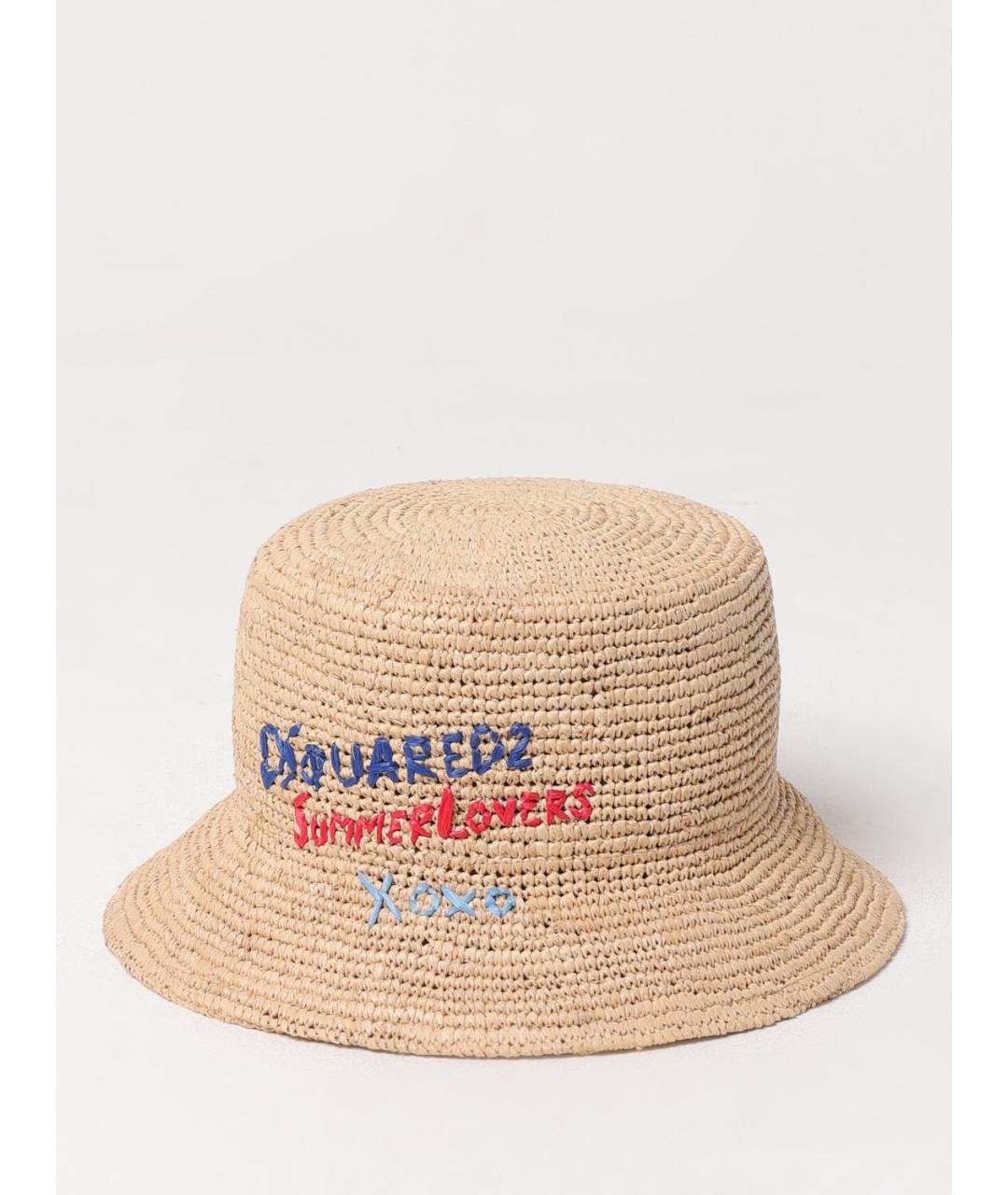 DSQUARED2 Бежевая соломенная панама, фото 3