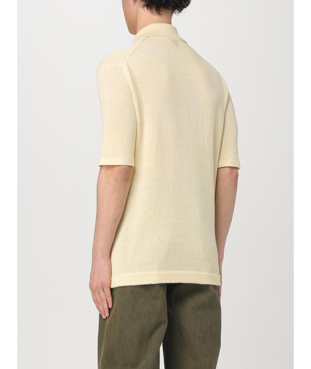 BOTTEGA VENETA Желтое поло с коротким рукавом, фото 4