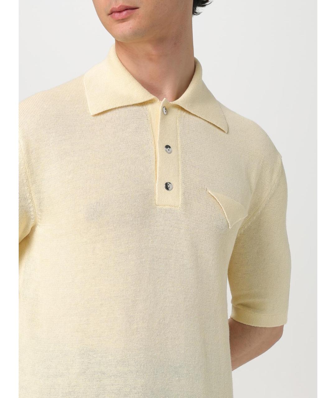 BOTTEGA VENETA Желтое поло с коротким рукавом, фото 6