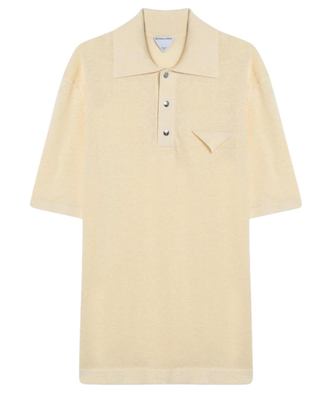 BOTTEGA VENETA Желтое поло с коротким рукавом, фото 1