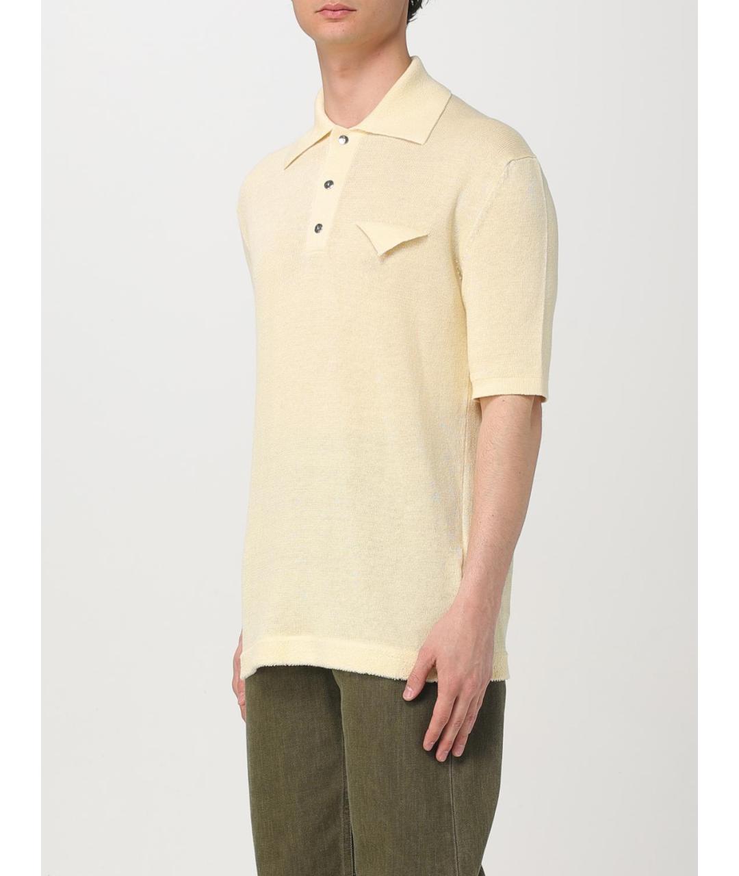 BOTTEGA VENETA Желтое поло с коротким рукавом, фото 5