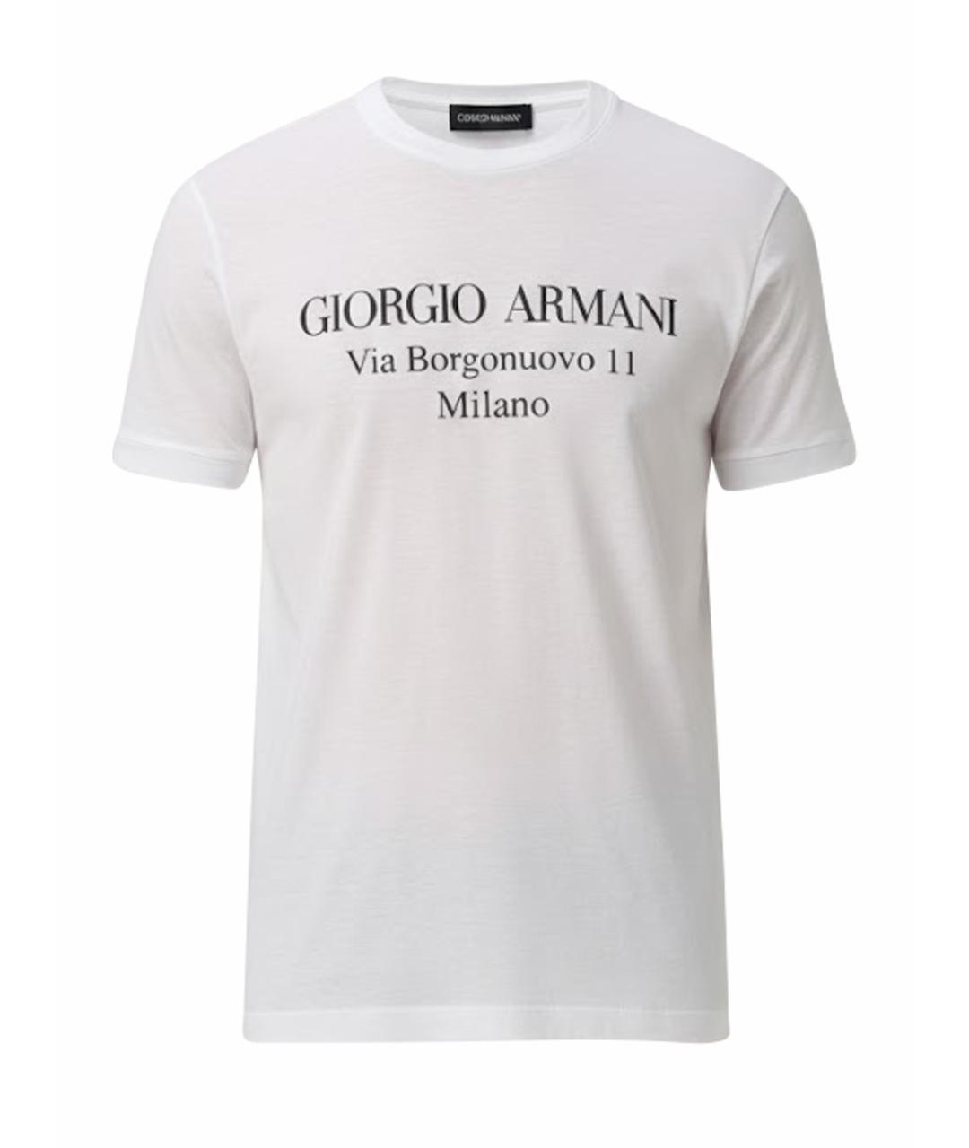 GIORGIO ARMANI Белая хлопковая футболка, фото 1