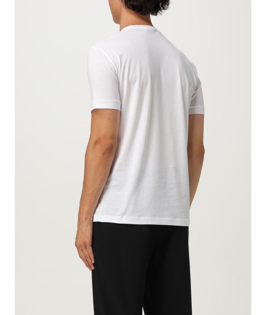 GIORGIO ARMANI Белая хлопковая футболка, фото 2