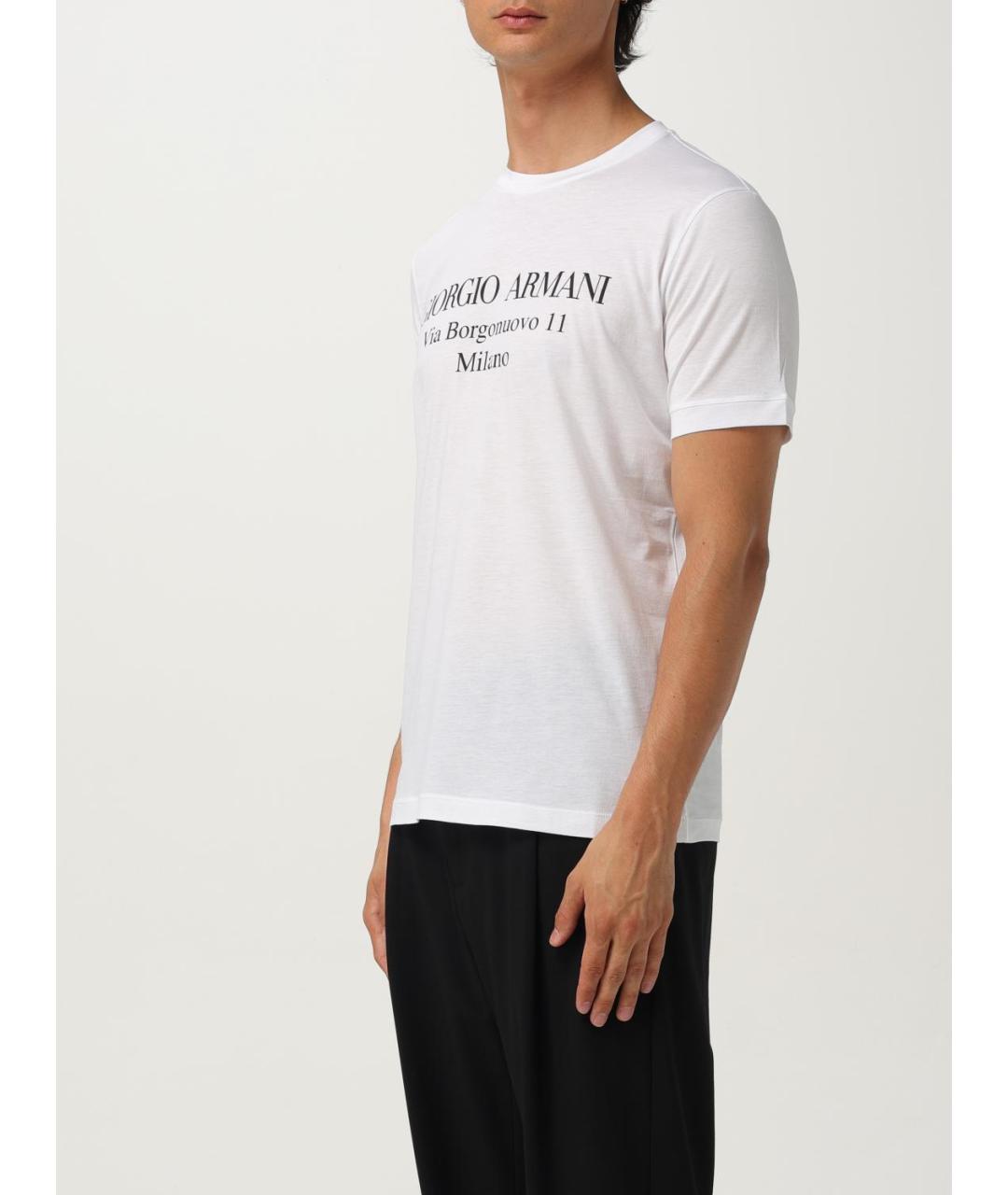 GIORGIO ARMANI Белая хлопковая футболка, фото 3