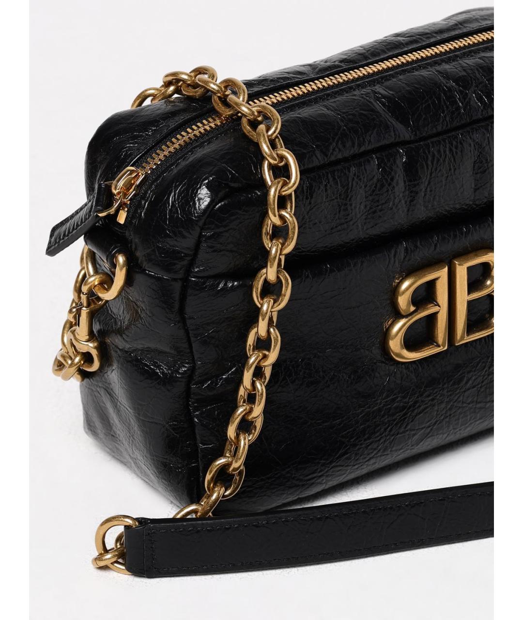 BALENCIAGA Черная кожаная сумка через плечо, фото 4