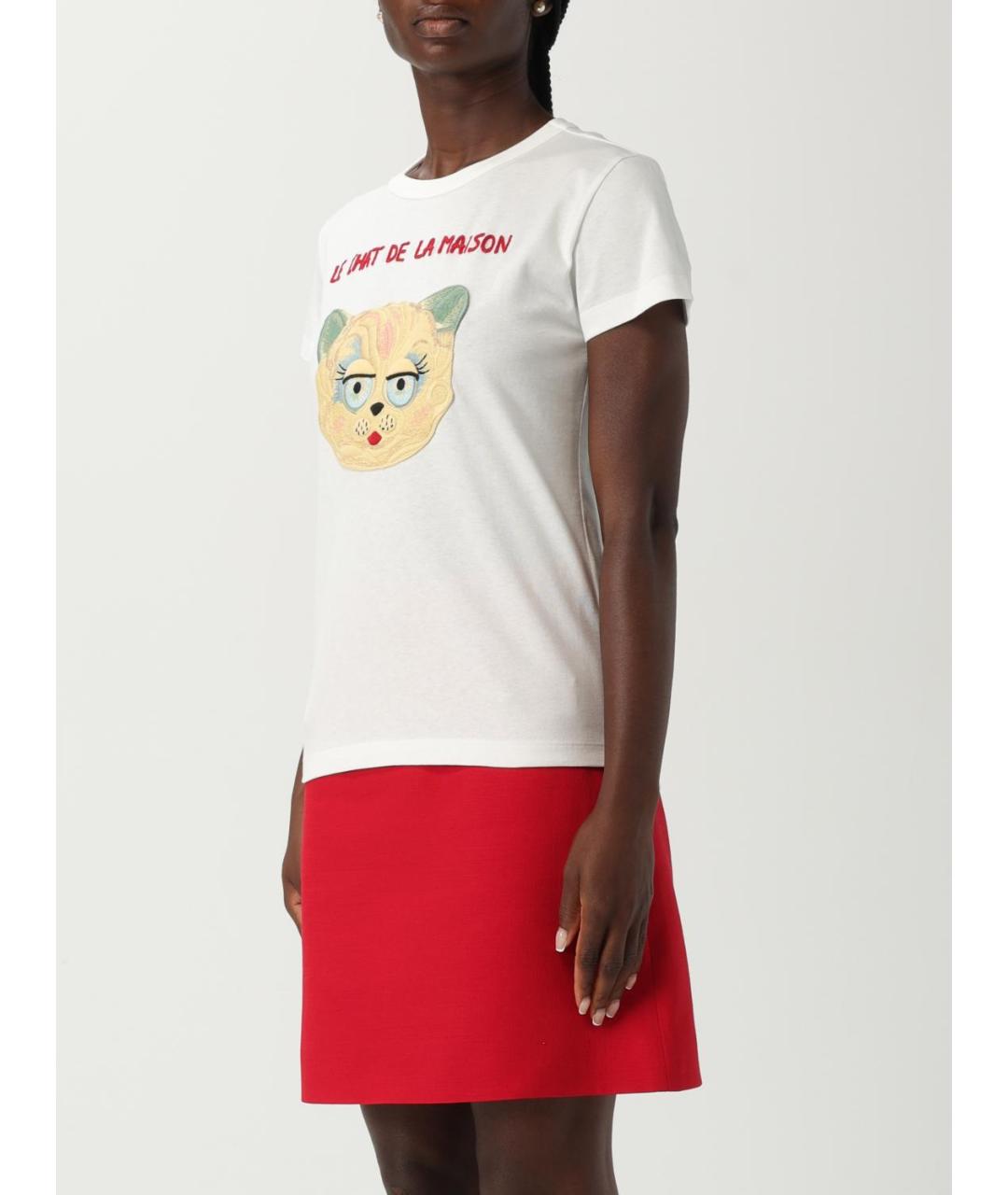 VALENTINO Белая хлопковая футболка, фото 5