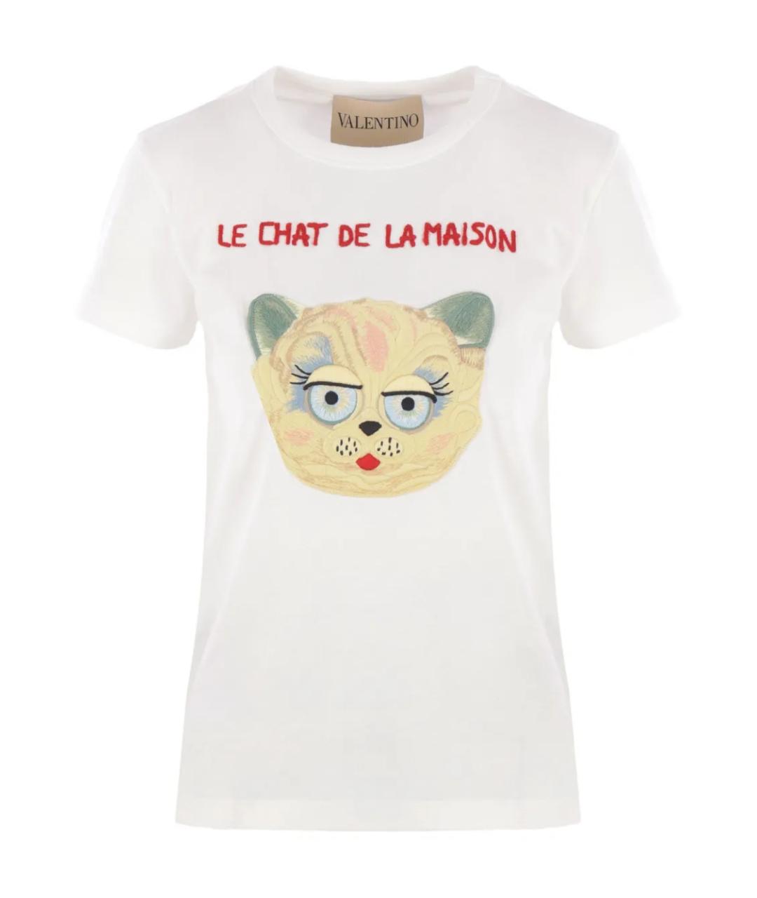 VALENTINO Белая хлопковая футболка, фото 1