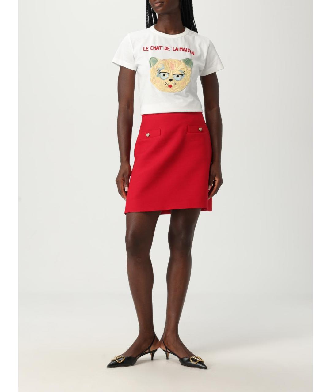 VALENTINO Белая хлопковая футболка, фото 3